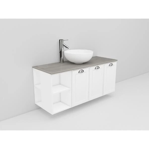 Badrumsmöbel Flexline Modell 141 120cm, Vit, Fasad Ram | Stuvbutiken