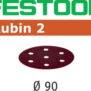 Festool STF RU2 Slippapper 90mm, 6-hålat, 50-pack P100