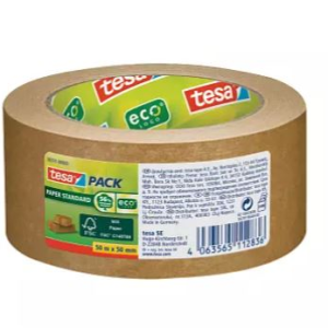 ECO TESA PACK TEJP PAPPER, NATURGUMMI MILJÖVÄN 50MM 50M
