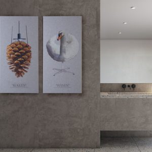 Akustikbild Art-Acoustic Ägget Ljusgrå Fibrotech