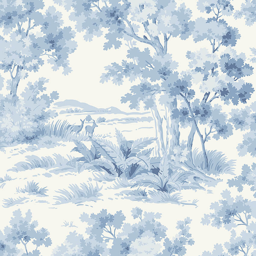 Boråstapeter - Countryside Morning - Blue & White tapet - Köp online