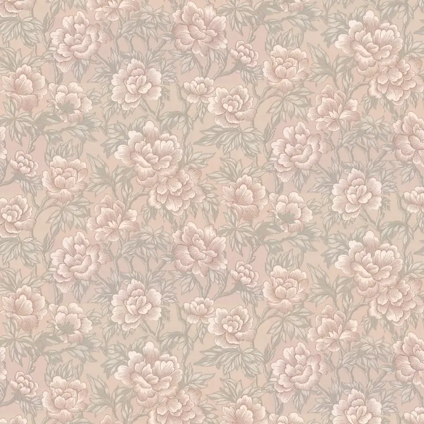 Lim & Handtryck - Pionen - Beige/Ljusgrön x107-56