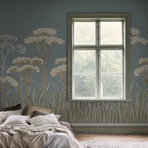 Achillée Art Nouveau 9691W – Stor blå blomtapet