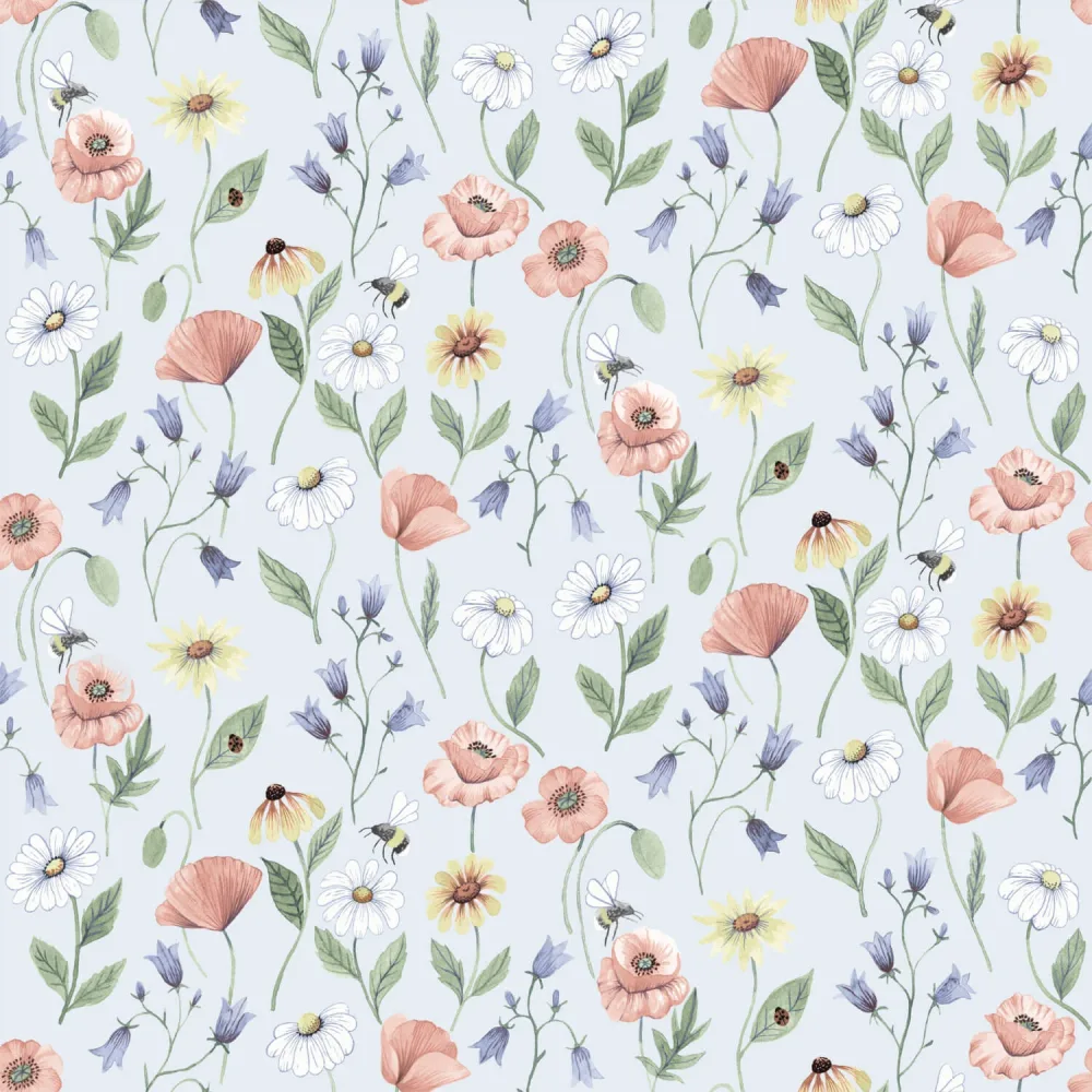 Blåklocka 43104 – Non-woven blommig tapet ängsblommor & bin.se